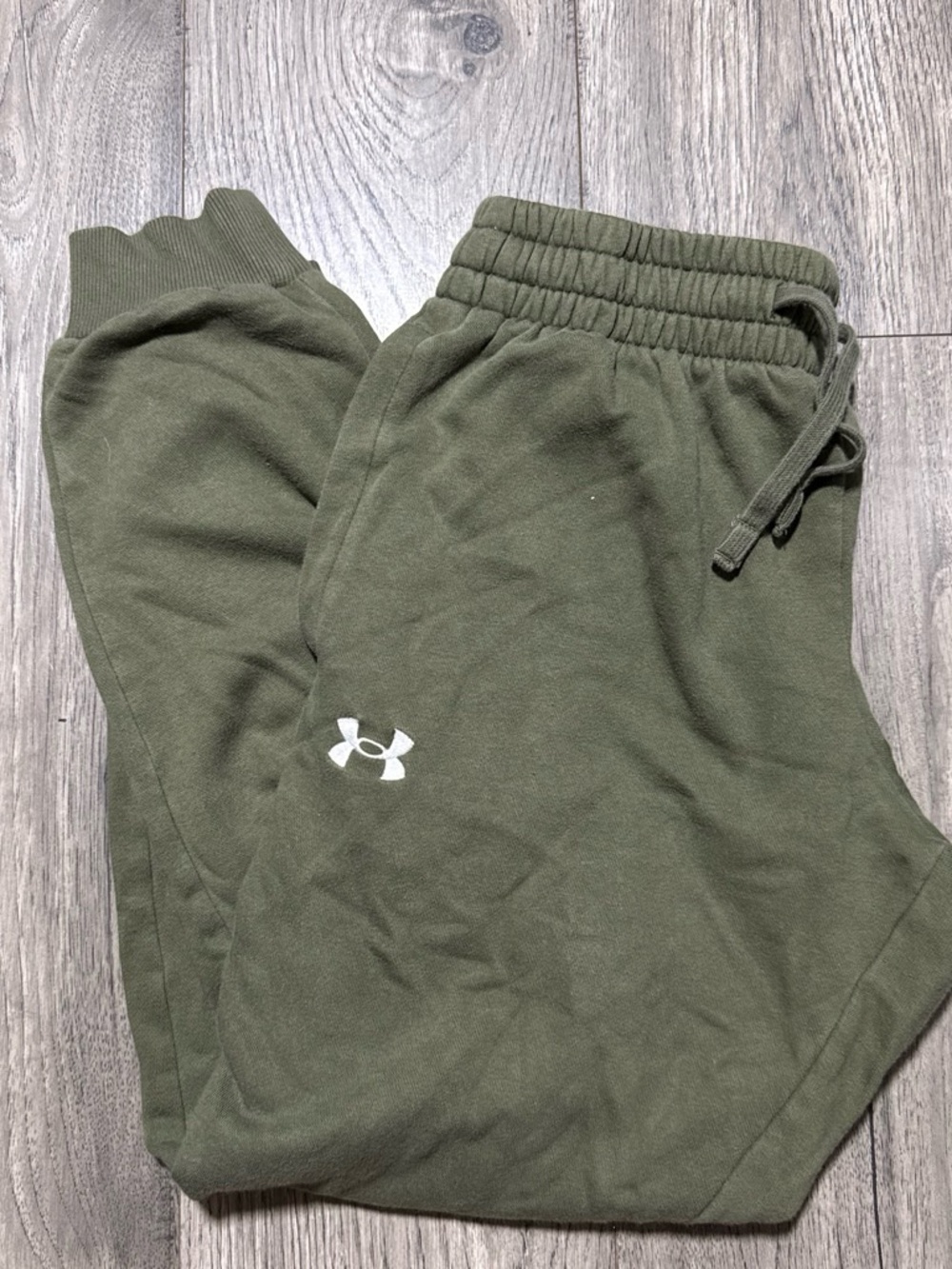 Under Armour Olive Jogger Sweatpants with White Logo
